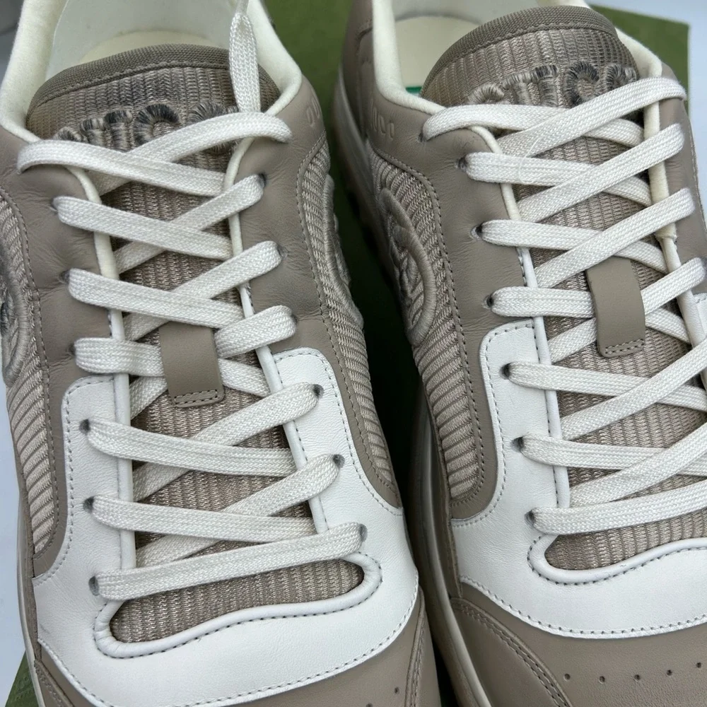 Men's Gucci Mac 80 Dune beige low top sneakers size 12 made in Italy